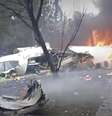 Imagem dos destroços do avião que caiu em Vinhedo (SP).  Foto: Reprodução/X