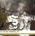 Queda de avião em Vinhedo, no interior de São Paulo.  Foto: Reprodução/TV Globo
