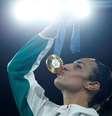 Imane Khelif comemora o ouro no boxe  Foto: Peter Cziborra / Reuters