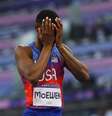 Shelby McEwen, dos Estados Unidos, não aceitou dividir o primeiro lugar com Hamish Kerr, da Nova Zelândia, pediu desempate e acabou com a medalha de prata  Foto: Reuters