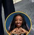 Simone Biles optou pela bolsa Millionaire Speedy, da Louis Vuitton, durante seu passeio pelas ruas de Paris.  Foto: Reprodução, Instagram/Getty Images / Purepeople