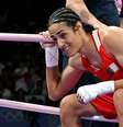 'Estou totalmente qualificada para participar desta competição', disse Khelif após sua vitória  Foto: Getty Images / BBC News Brasil