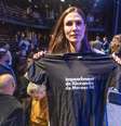 Após debate, Marina Helena exibe camiseta contra Moraes: 'Impeachment já'  Foto: Edson Lopes Jr./Especial para o Terra