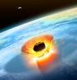 Ilustração de um grande impacto de asteróide em Chicxulub, na costa do México  Foto: Canva Fotos / Perfil Brasil