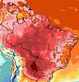 Massa de ar quente e seco deve aumentar temperaturas no país a partir deste fim de semana  Foto: Reprodução/Inmet