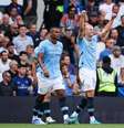  Haaland celebra logo após fazer o gol para o Manchester City diante do Chelsea, em Londres  Foto: Adrian Dennis / AFP via Getty Images / Jogada10