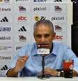 Tite discute com jornalista em entrevista coletiva do Flamengo  Foto: Reprodução/FlaTV