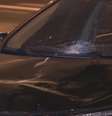 Carro do suspeito de atropelar três pessoas da mesma família no DF  Foto: Reprodução/TV Globo / Perfil Brasil