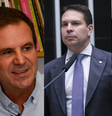 Principais candidatos à Prefeitura do Rio de Janeiro (da esquerda para a direita): Eduardo Paes (PSD), Alexandre Ramagem (PL) e Tarcísio Motta (PSOL)  Foto: Reprodução/Redes Sociais