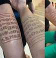 Casal de Bragança Paulista tatuou alfabeto no braço para facilitar a comunicação com o filho  Foto: Reprodução/ Instagram / Perfil Brasil