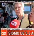 Mulher não identificada, falando o português brasileiro, roubou a cena em 'ao vivo' sobre terremoto  Foto: Reprodução