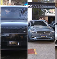 Os carros de luxo foram flagrados por uma emissora chegando escoltados no pátio da PF  Foto: Reprodução/EPTV