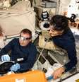 Butch Wilmore e Suni Williams trabalhando na Estação Espacial.  Foto: Divulgação/Nasa / Estadão