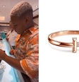 Bracelet escolhido é de ouro rosa com diamantes   Foto: Instagram 