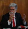 O assessor especial do presidente Luiz Inácio Lula da Silva, Celso Amorim, participa de uma entrevista coletiva no Melia Hotel, em Brasília  Foto: Wilton Junior/Estadão / Estadão