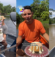 Paraense Thiago Barros prepara bolos em canoa na Ilha do Marajó   Foto: Reprodução/Kwai