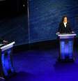 Kamala Harris e Donald Trump participam nesta terça-feira, 10, do debate presidencial para as eleições dos Estados Unidos.   Foto: Reuters