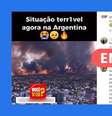 Vídeo que mostra incêndio na cidade argentina Villa Carlos Paz, na província de Córdoba, foi gravado em 10 de outubro de 2023.  Foto: Reprodução/Instagram / Estadão