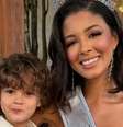 A Miss Brasil Luana Cavalcante com o filho Pedro: pioneira entre as candidatas mães  Foto: Reprodução/Instagram