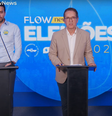 Pablo Marçal (PRTB) e Marina Helena (Novo) em debate pela eleição à Prefeitura de São Paulo  Foto: Reprodução/YouTube/Flow News