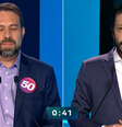 Guilherme Boulos (PSOL) e Ricardo Nunes (MDB) no debate da Record, neste sábado, 28  Foto: Reprodução/Youtube R7