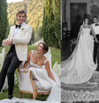 Vestido de noiva com decote quadrado e renda: Millie Bobby Brown mostra fotos inéditas do look de casamento com filho de Bon Jovi. Veja!.  Foto: Sandra von Riekhoff / Purepeople