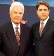 Cid Moreira e Sérgio Chapelin dividiram bancada do Jornal Nacional  Foto: Reprodução/TV Globo