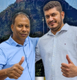 O candidato a prefeito Professor Juvanilto ao lado do seu vice João Paulo  Foto: Reprodução/Instagram/@professorjuvanilto