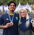 Gabriel Medina e Tati Weston-Webb.   Foto: Reprodução / COB / Esporte News Mundo