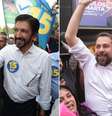 Nunes e Boulos em eventos de campanha nesta terça-feira, 8, na zona sul de São Paulo.  Foto: Estadão