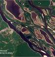 Imagem de satélite mostra antes e depois de trecho do rio Negro, em período de seca extrema  Foto: Planet/SCCON do Programa Brasil Mais