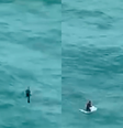 Homem é resgatado após ficar à deriva em pedaço de isopor  Foto: Reprodução