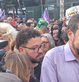 Guilherme Boulos em caminhada na Praça da República, no centro de São Paulo, nesta quinta-feira, 17.  Foto: Maria Luiza Valeriano/Terra