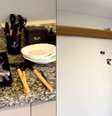Apartamento foi entregue com louças sujas, bagunça e TV foi furtada em SP  Foto: Reprodução/Redes sociais