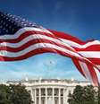 Bandeira dos EUA com Casa Branca ao fundo  Foto: Getty Images / BBC News Brasil