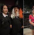A venezuelana Isa levou a mãe para a festa de Halloween, enquanto a americana Alexis diz amar essa época do ano  Foto: Karen Lemos / Terra 