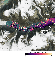 As áreas coloridas destacam os locais onde os níveis da água ficaram mais altos  Foto: NASA Earth Observatory
