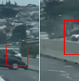 Homem é arremessado após ficar em capô de carro em movimento e veículo bater  Foto: Reprodução/EPTV