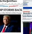 'Trump retoma poder' e mais: jornais do mundo todo destacam vitória de republicano  Foto: Reprodução