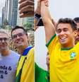 Nikolas e Zema na Av. Paulista durante ato bolsonarista na Av. Paulista, em São Paulo, no dia 25 de fevereiro.  Foto: Foto: Imagem de Divulgação/Assessoria Partido Novo e reprodução via: @nikolasferreira / Estadão