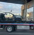 Carro da Tesla é retirado após acidente  Foto: Reprodução/Toronto Star