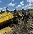 Avião agrícola ficou destruído após cair em um brejo, no município de Fernandópolis; o piloto morreu.  Foto: Reprodução/@IagoSincero/Facebook / Estadão