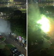 Explosões aconteceram na Praça dos Três Poderes, uma em frente ao STF e outra no estacionamento. Uma pessoa morreu  Foto: Reprodução/Redes sociais