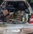 Carro que explodiu em Brasília   Foto: Reprodução/PMDF