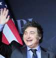O presidente argentino Javier Milei durante festa de gala promovida por pelo 'America First Policy Institute' (AFPI) nos Estados Unidos (14/11/2024)  Foto: REUTERS/Carlos Barria