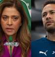  Foto: Cesar Greco/Palmeiras e Divulgação Al-Hilal - Legenda: Leila Pereira descarta hipótese de Neymar no Palmeiras / Jogada10