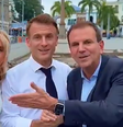 Emmanuel Macron e Brigitte Macron conversam com Eduardo Paes  Foto: Reprodução/X/Eduardo Paes