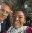 Wytoria fez selfie com Macron  Foto: X / @wytorinha