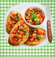 Bruschetta de tomate e manjericão  Foto: Bake and Cake Gourmet