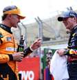 Norris e Verstappen: largam juntos em Las Vegas, mas estrategias diferentes  Foto: F1 / Divulgação